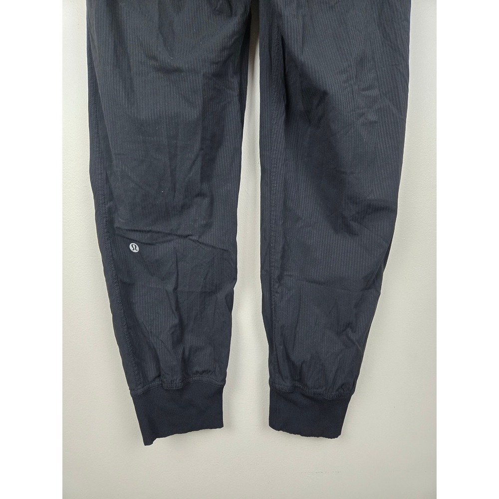 Lululemon Studio Jogger Black Pinstripe Textured Pants Size 4 Womens - Picture 8 of 14